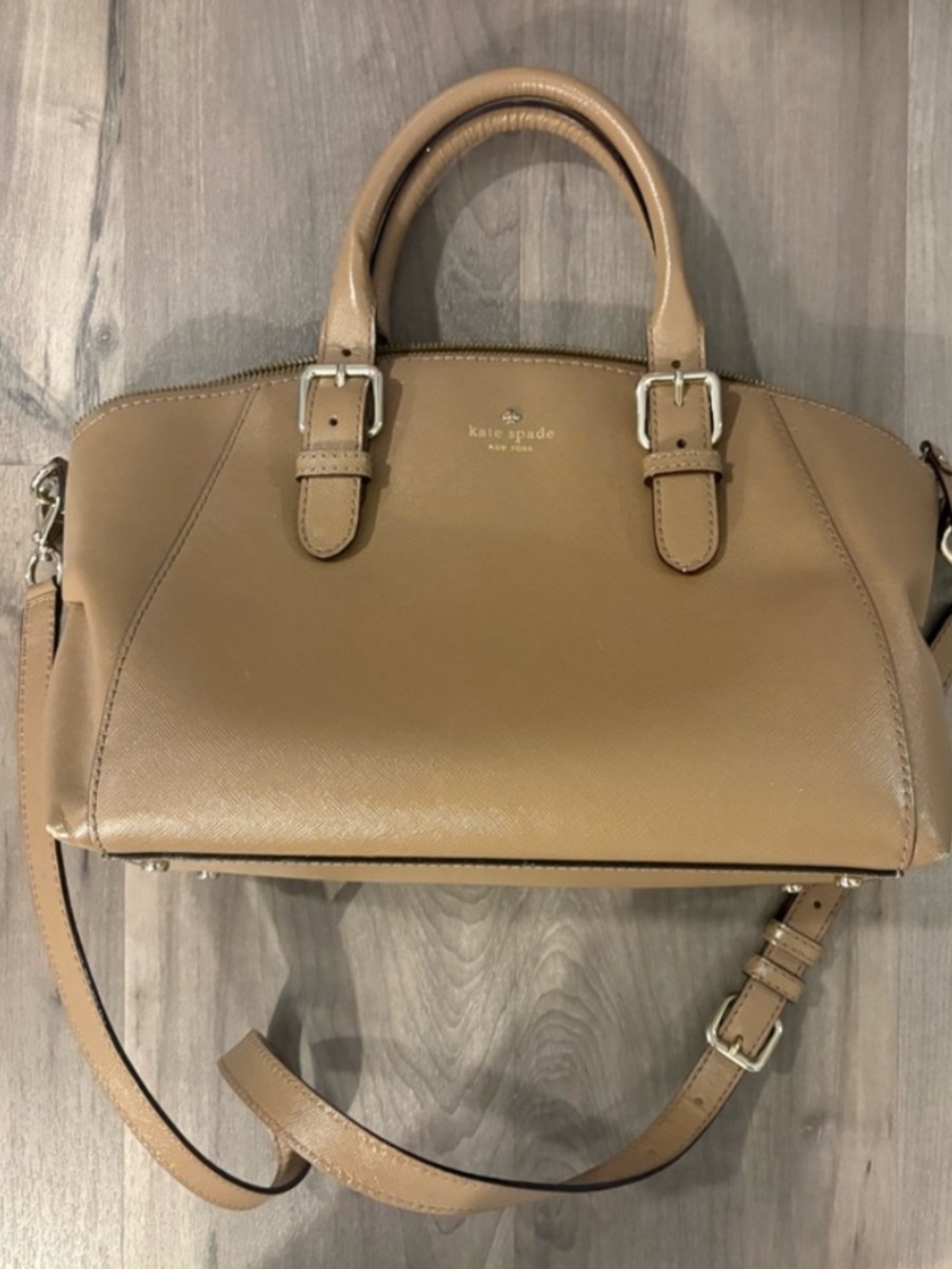 Kate Spade Charlotte Street Small Sloan Leather Crossbody Satchel Bag - Tan/Dune